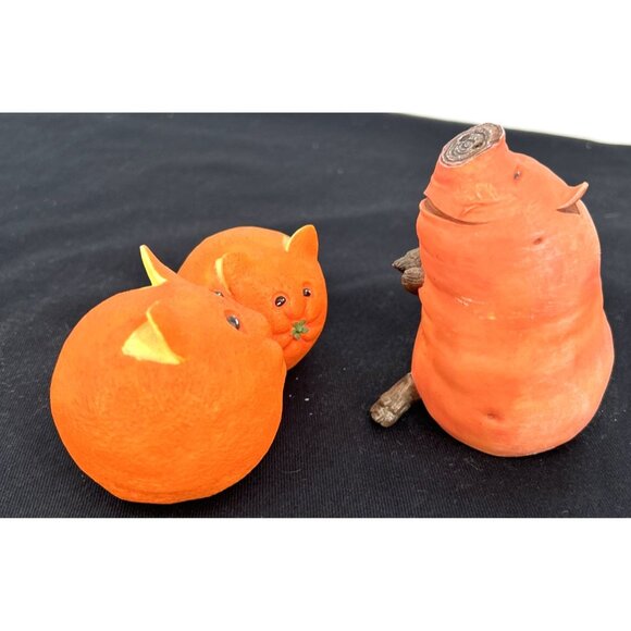 Enesco Home Grown Yam Sweet Potato Pig Orange Cat & Kitten Figurine Lot 2005 - Picture 3 of 9